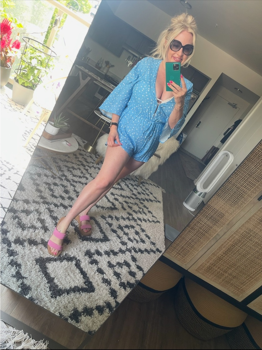 Blue Life Light Blue Polka Dot Romper